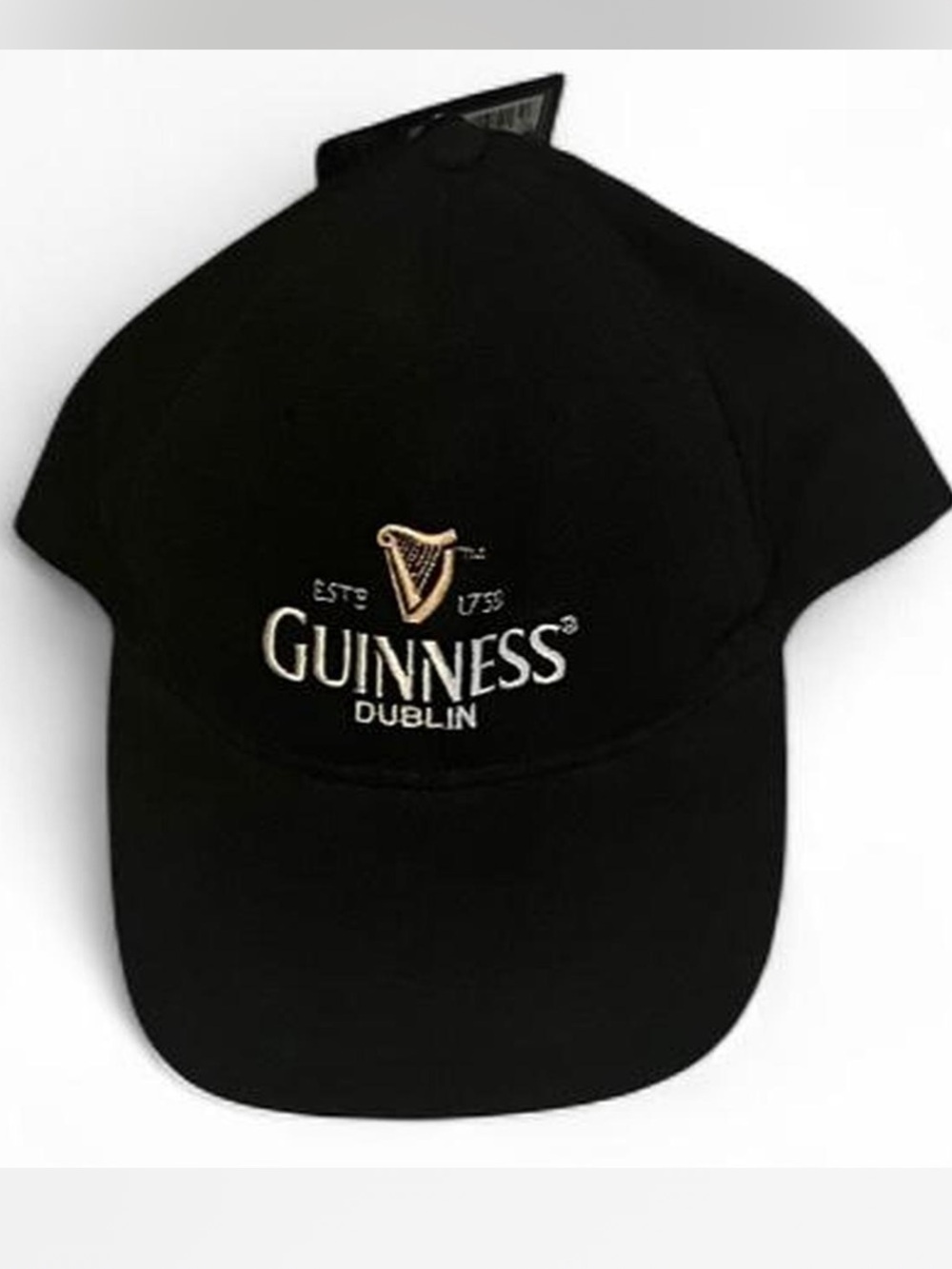 Guinness Black brim Hat with Gold Harp Accent